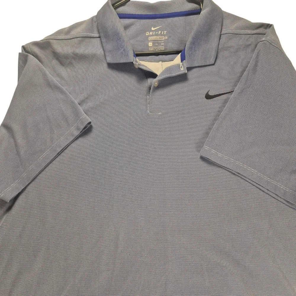 Nike Dri-FIT Polo Shirt Mens 2XL Periwinkle Purple Golf Performance Swoosh